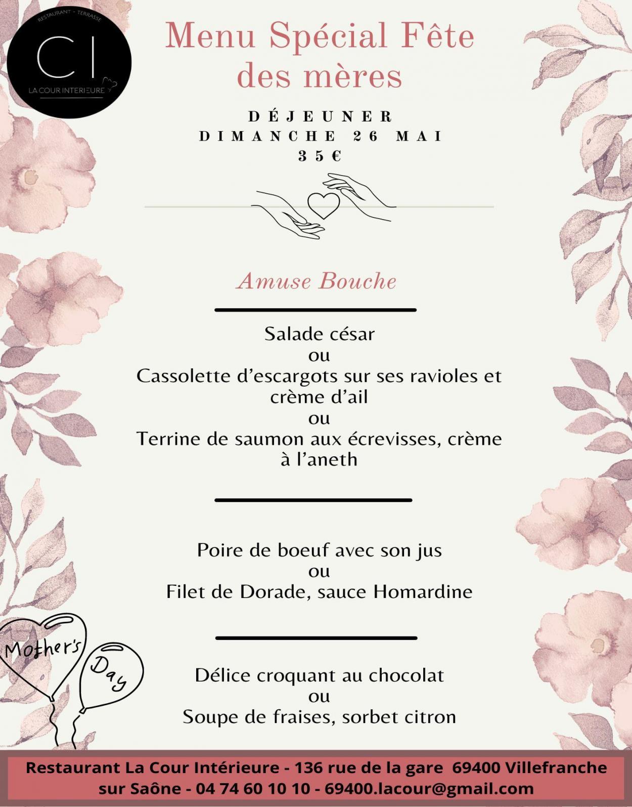 Menu St Valentin